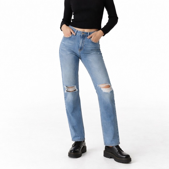 Agolde Denim - AGOLDE Wilder Distressed Straight-Leg Jeans – Size 26